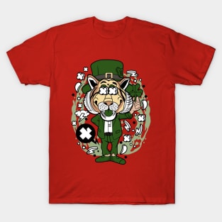 leprechaun tiger illustration T-Shirt